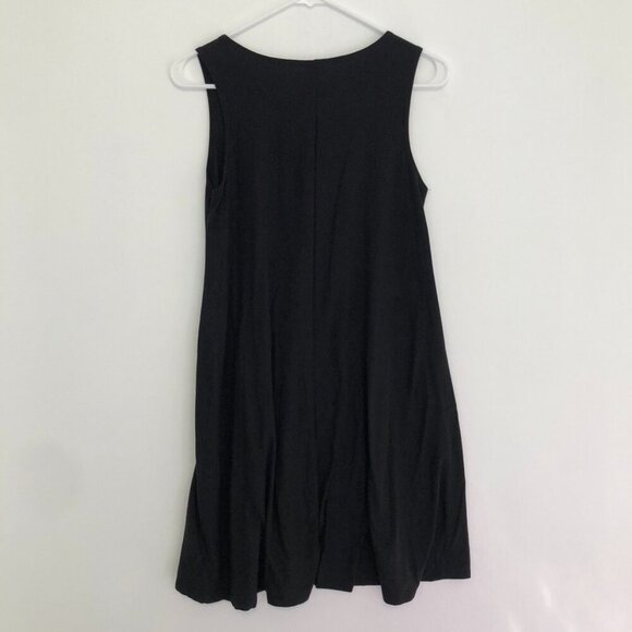 TIME AND TRU Sleeveless Knit Dress Solid Black Round Neck Short Mini Shift Small - Picture 10 of 13